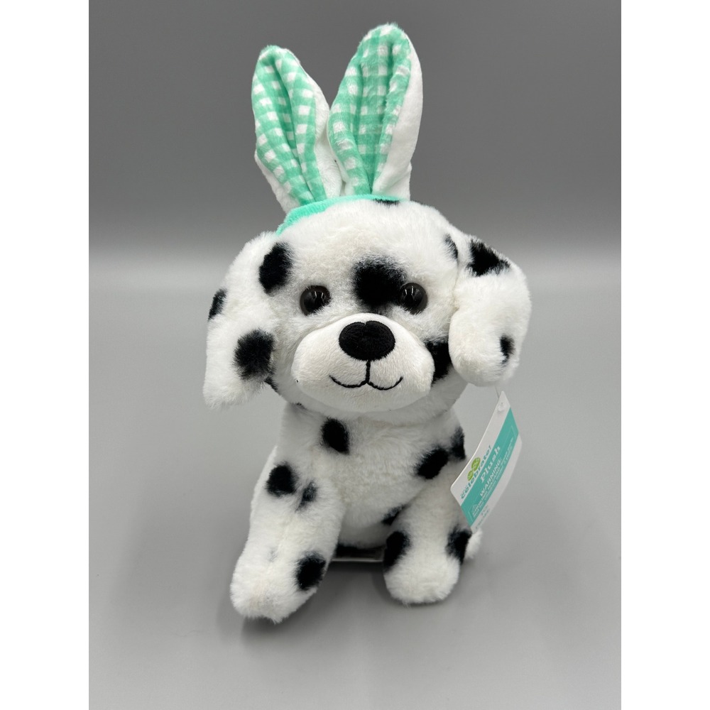 Walmart Dalmatian Plush 7 Inch Stuffed Animal Bunny Ears White Black